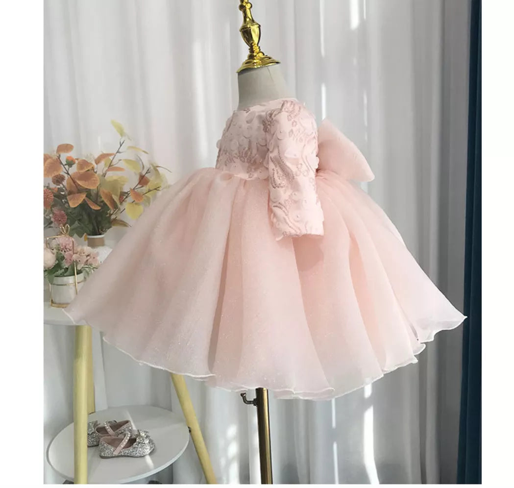 Robe rose anniversaire bébé fille