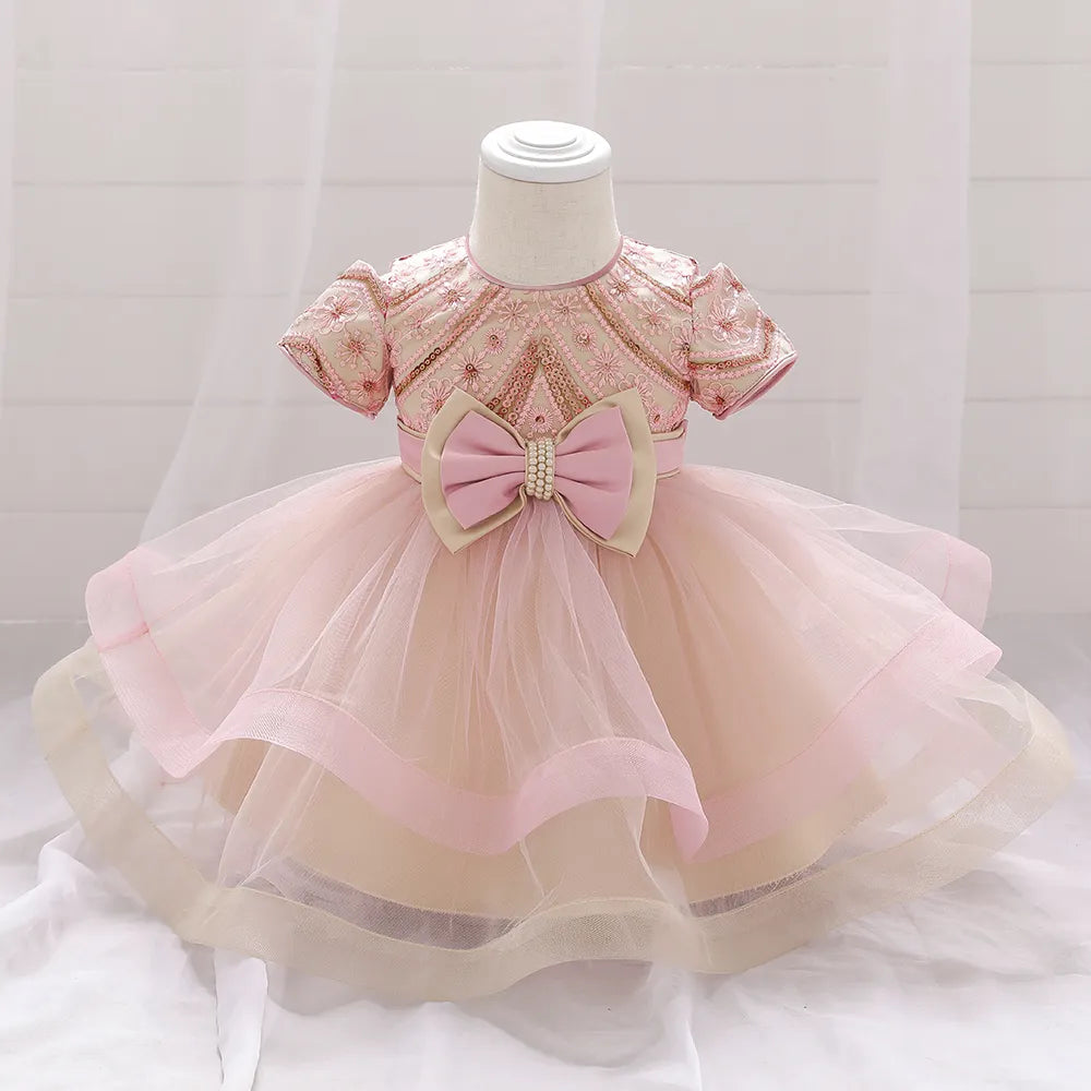 Robe bébé fille de Noël rose