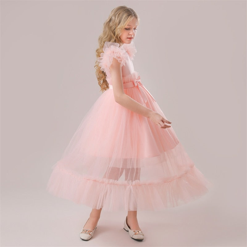 Robe cérémonie enfant effet inverser en transparence