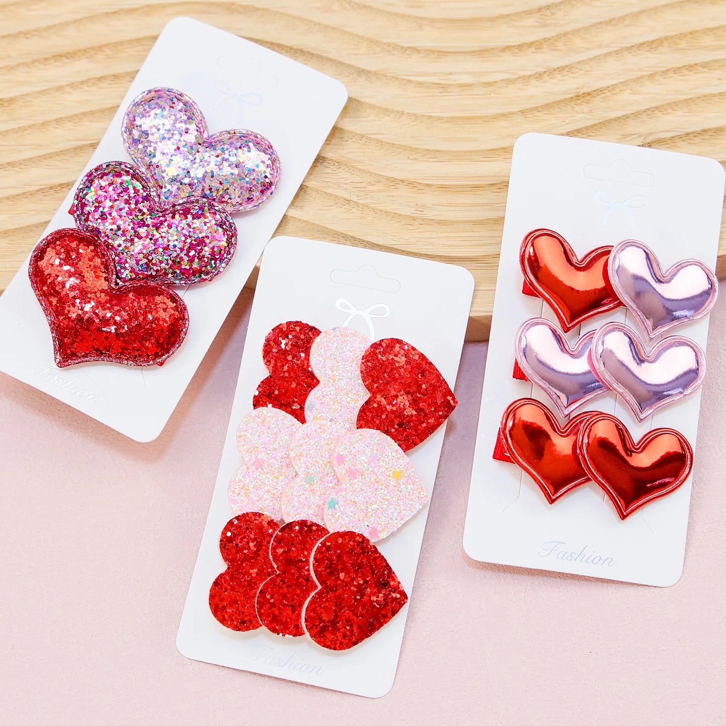 Lot de 3 pièces de barrettes St Valentin