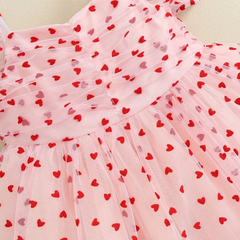 Robe enfant fille petit coeur rouge
