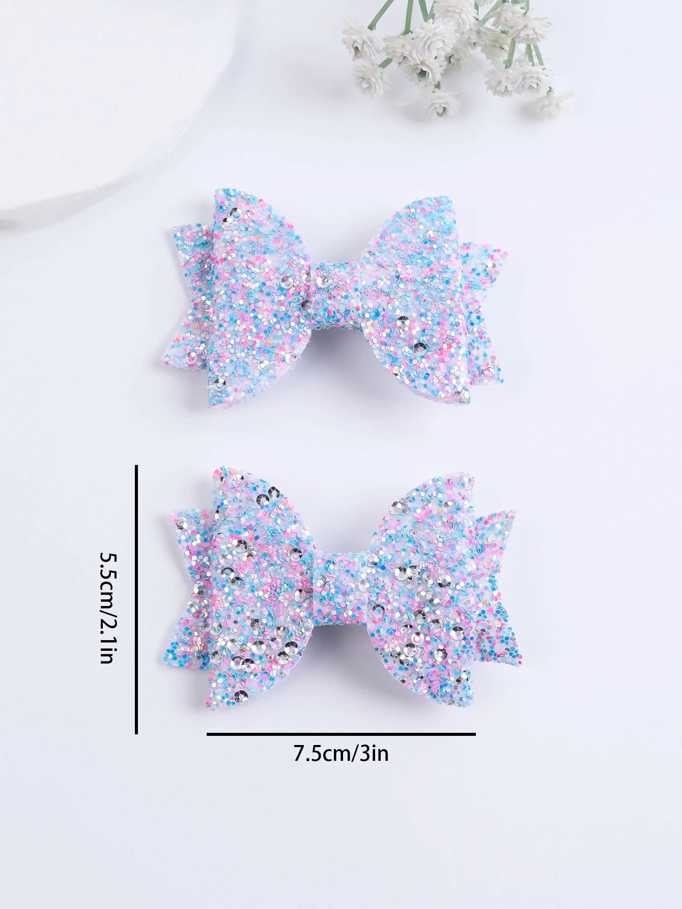 Lot de 2 pinces cheveux nœud papillon enfant violet et rose