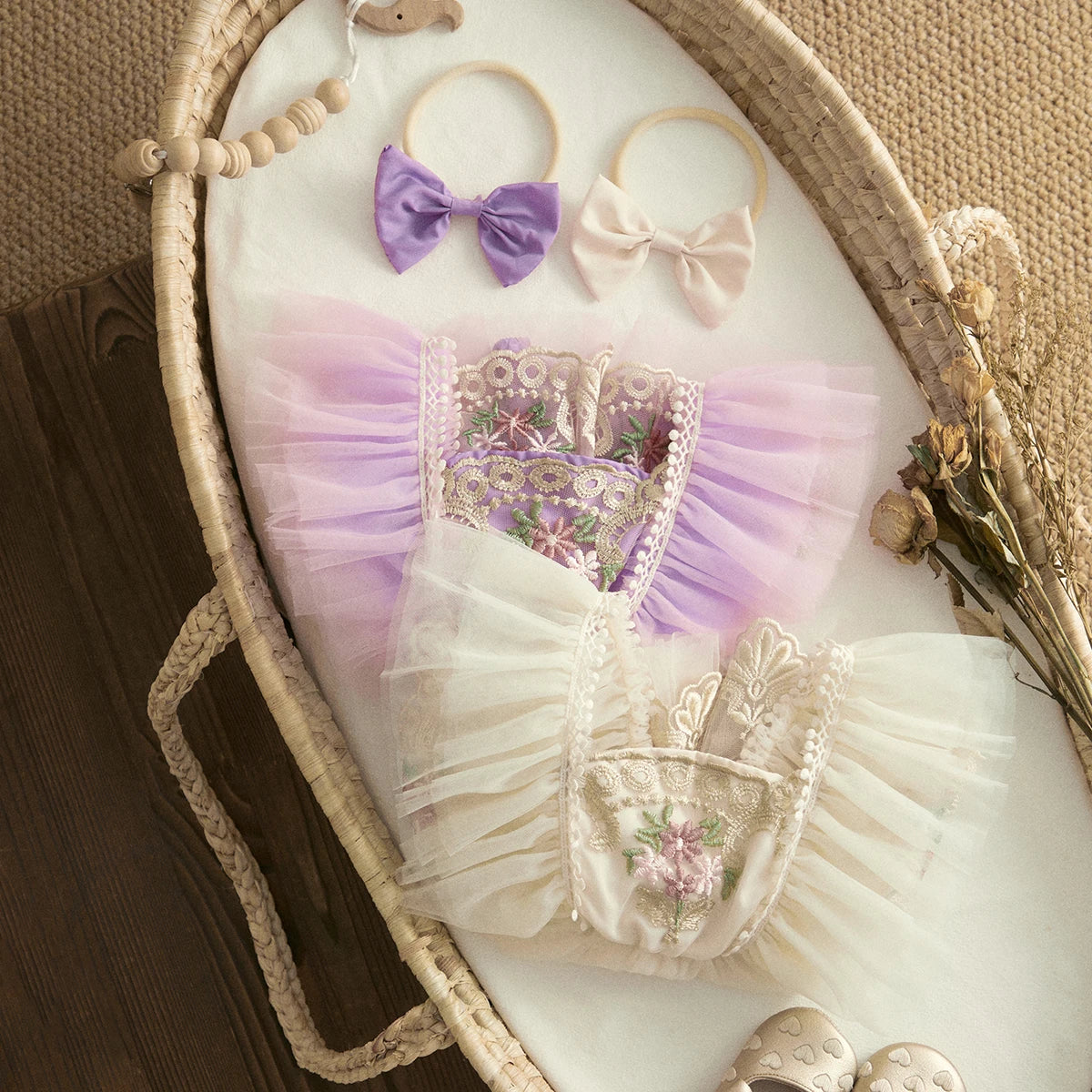 Barboteuse princesse bébé fleurie