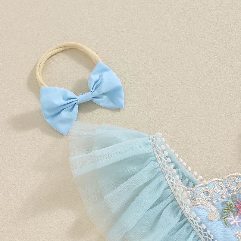 Barboteuse princesse bébé fleurie