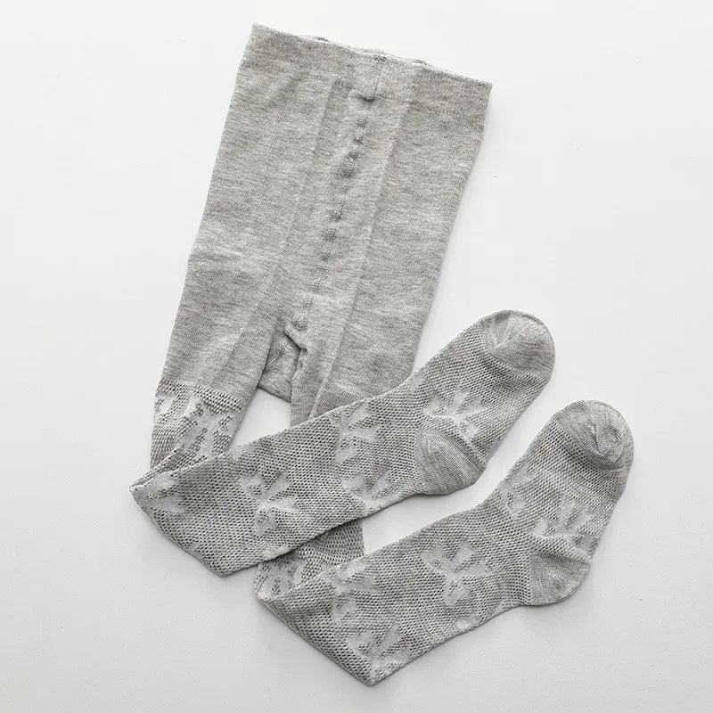 Collant fin fille nœud papillon gris
