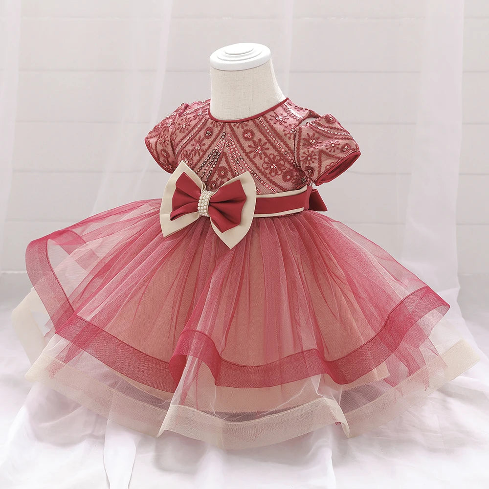 Robe bébé petite fille de Noël rouge