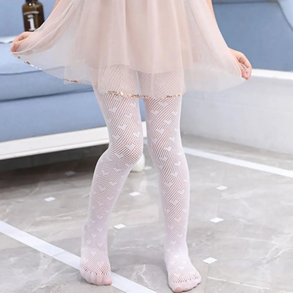 Collant enfant transparent - petit coeur