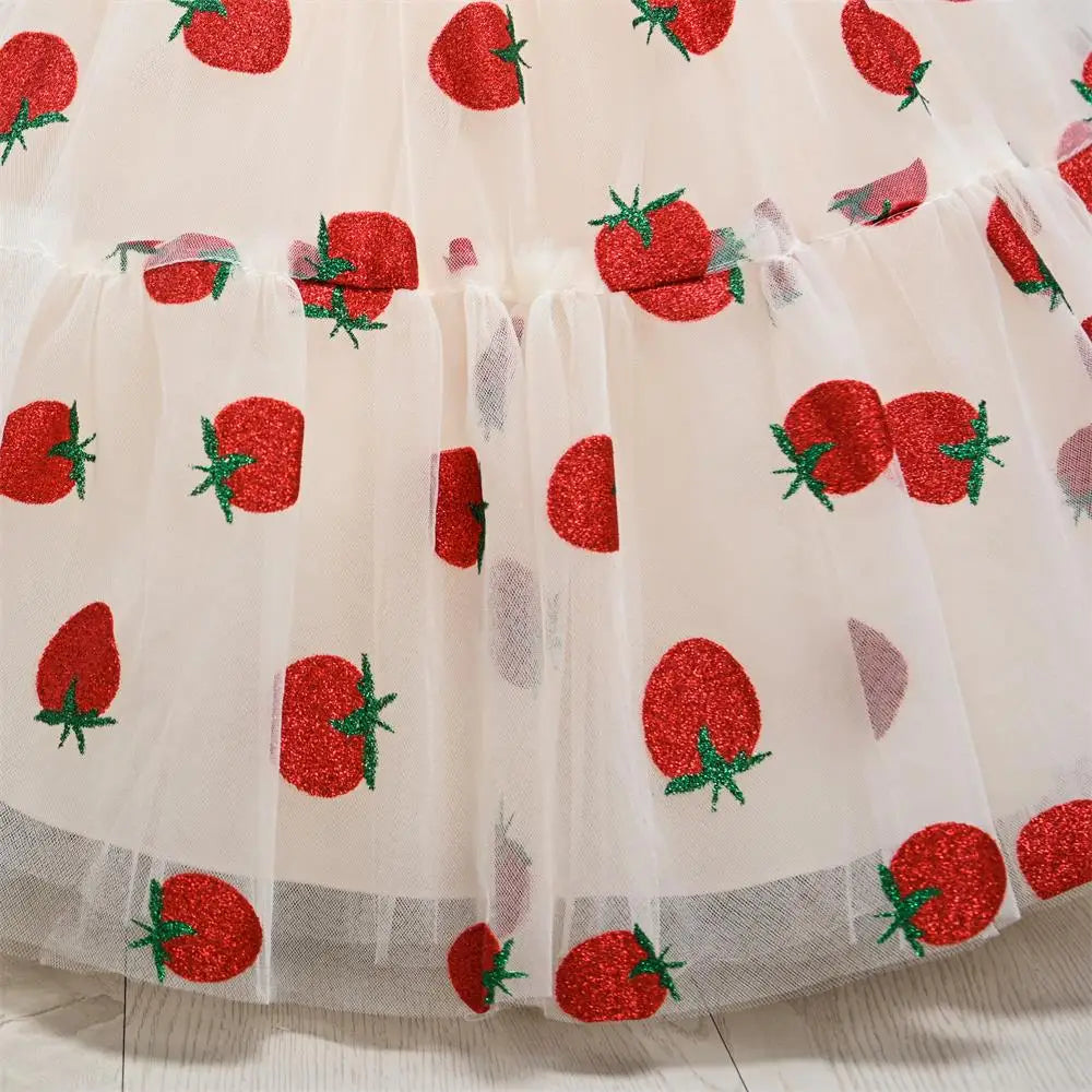 Robe anniversaire bébé fraise