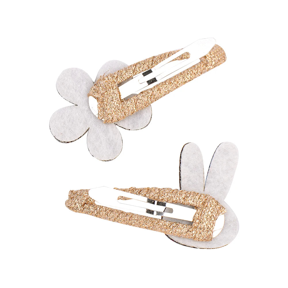 Lot de 10 barrettes enfant fleur/ lapin