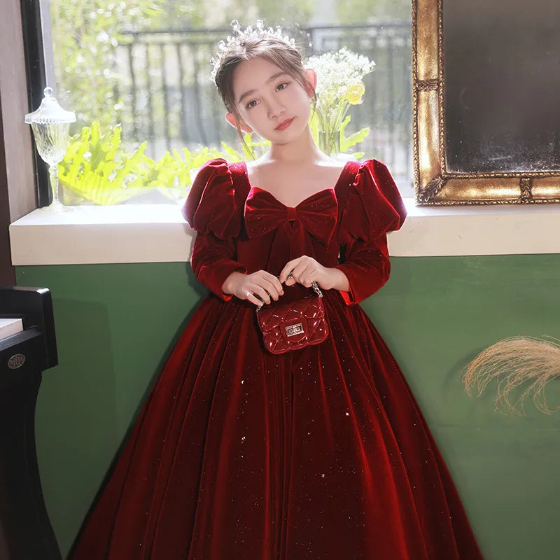 Robe de bal effet daim/brillante fille