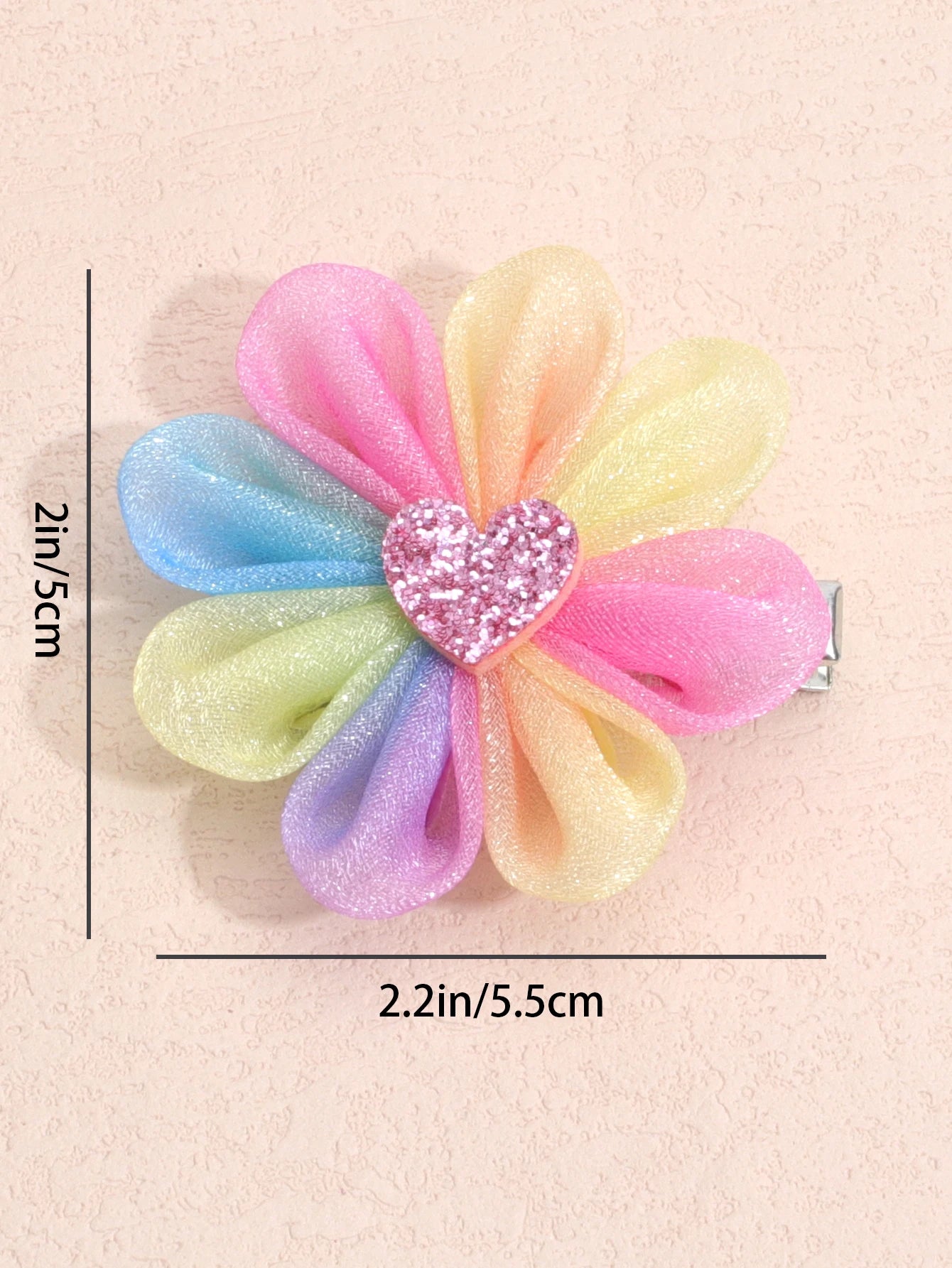 Lot de 2 barrettes fleurs et couleurs enfant dimension