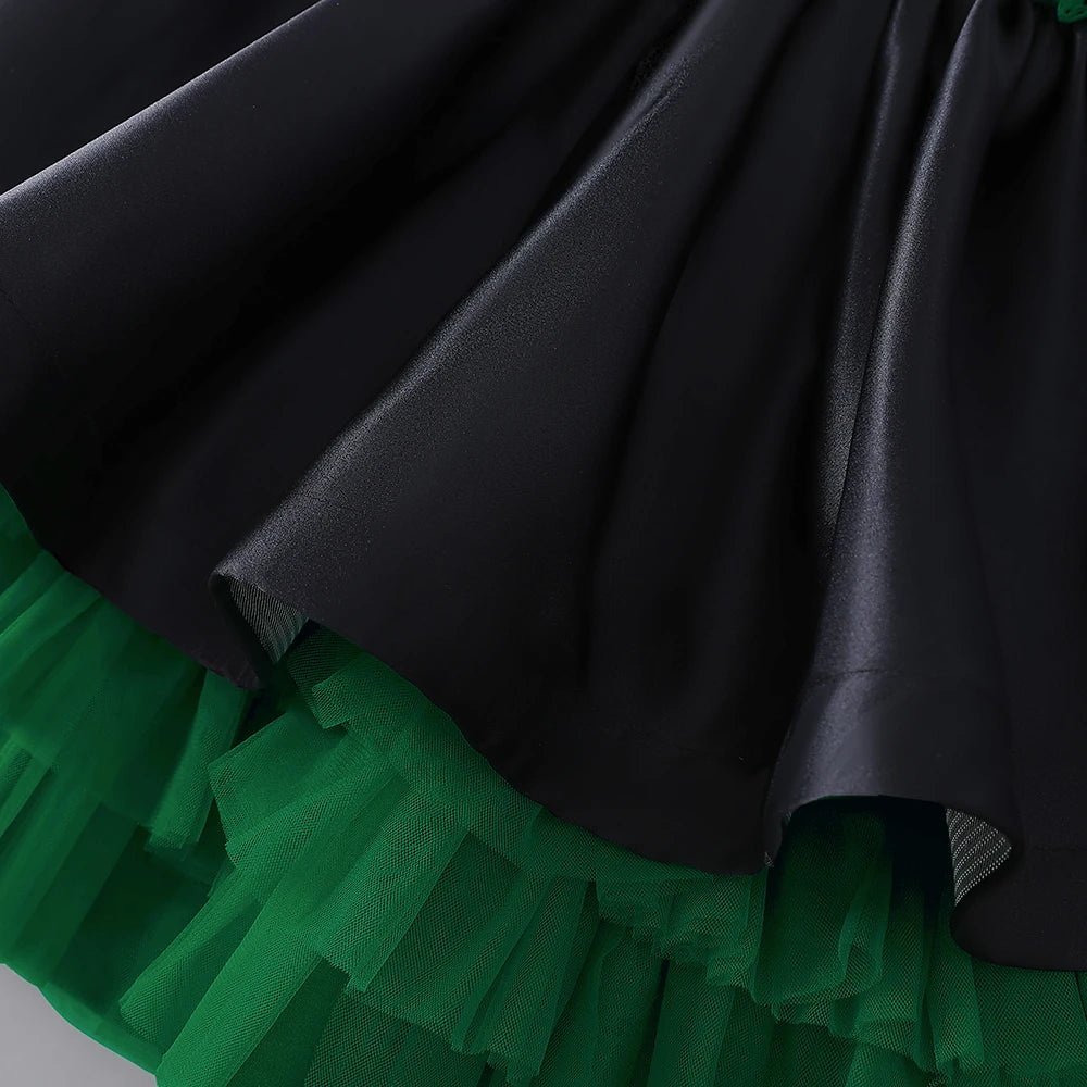 Robe de cérémonie bébé vert avec manche