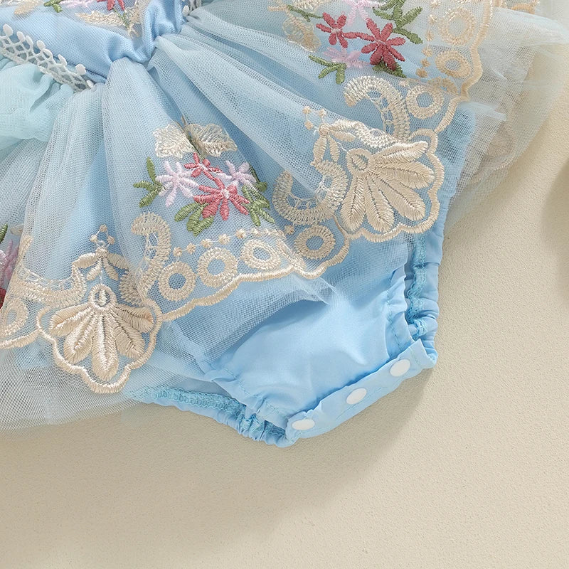 Barboteuse princesse bébé fleurie