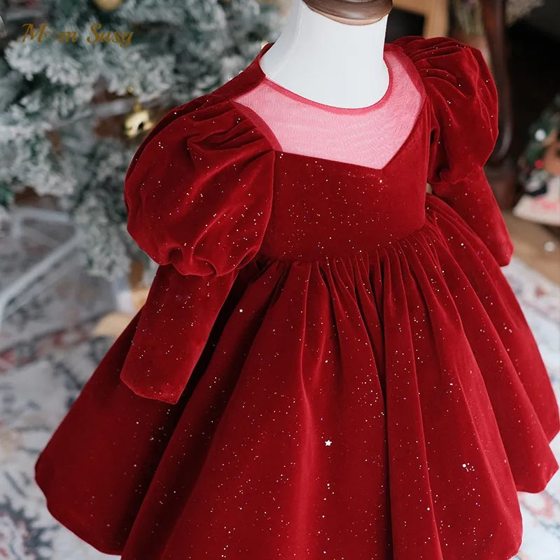 Robe de Noël rouge velours