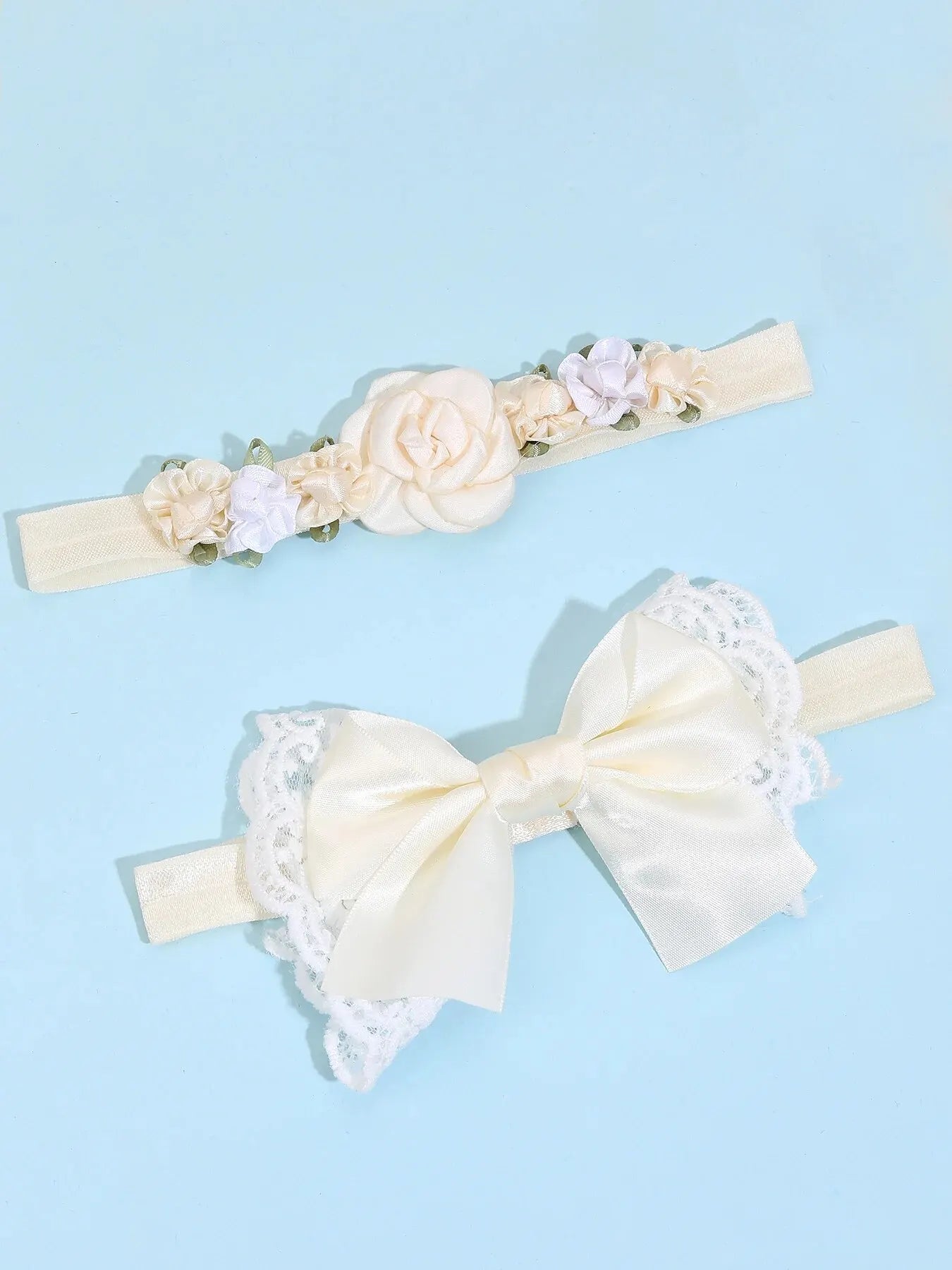 Lot de bandeau bébé/enfant rose et blanc