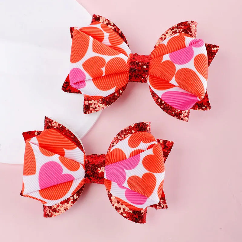 Lot de 2 barrettes coeur