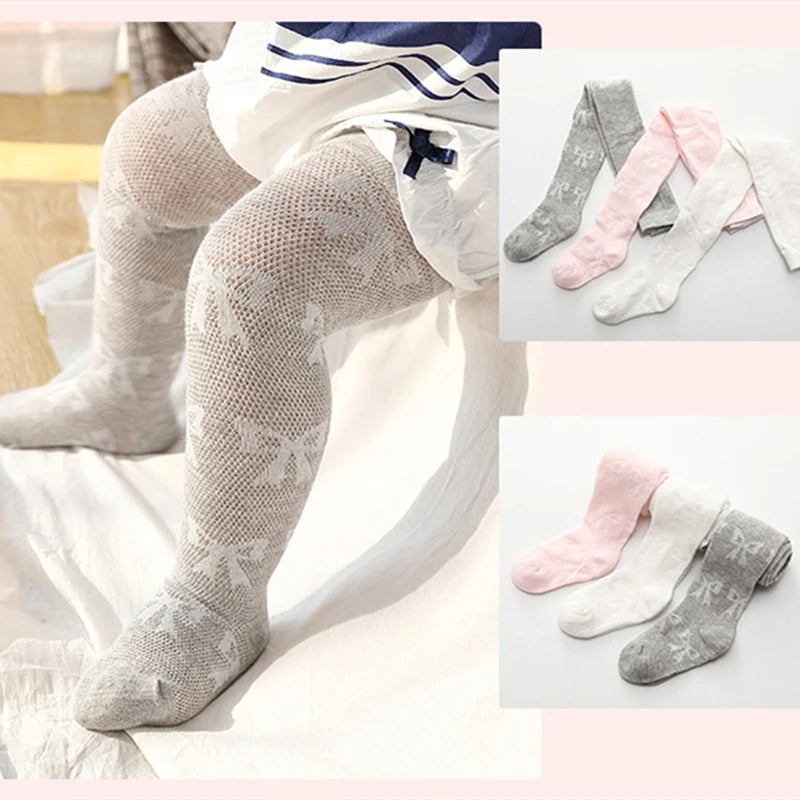 Collant fin fille nœud papillon 3 coloris