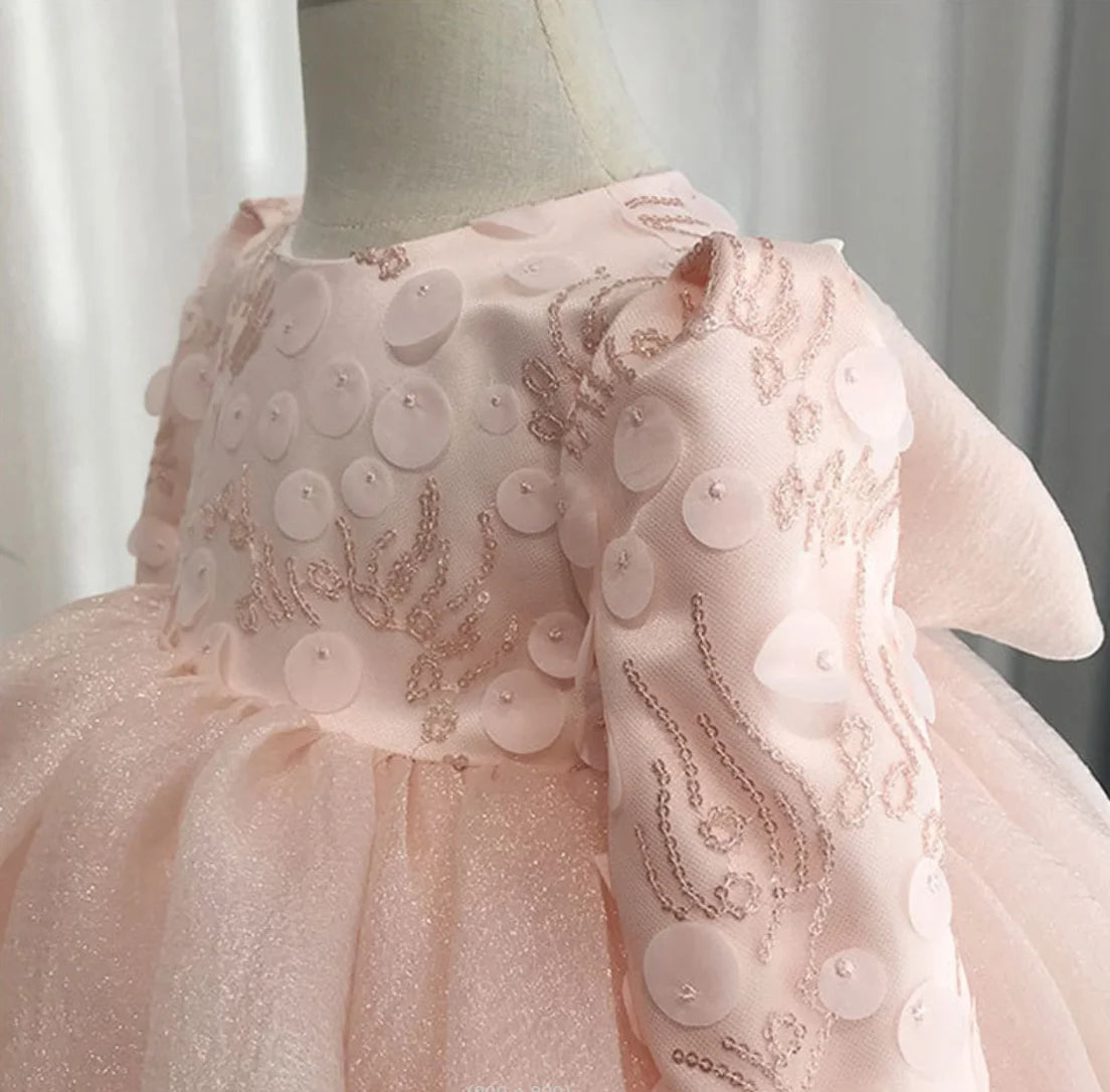Robe rose anniversaire bébé fille