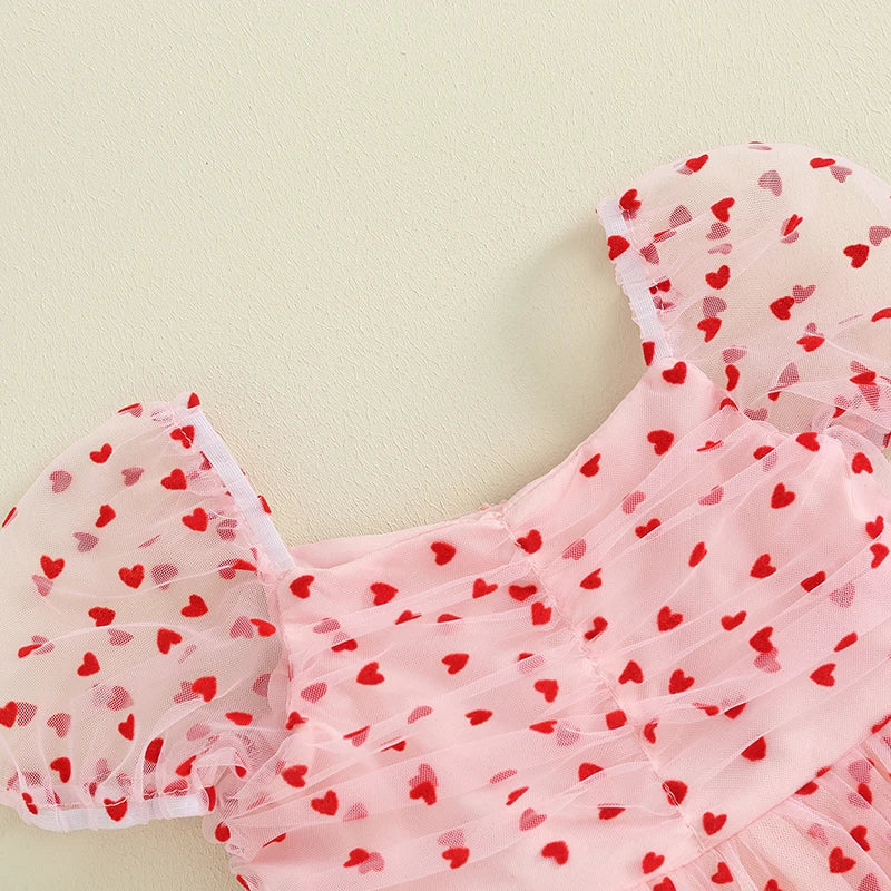 Robe enfant fille petit coeur rouge