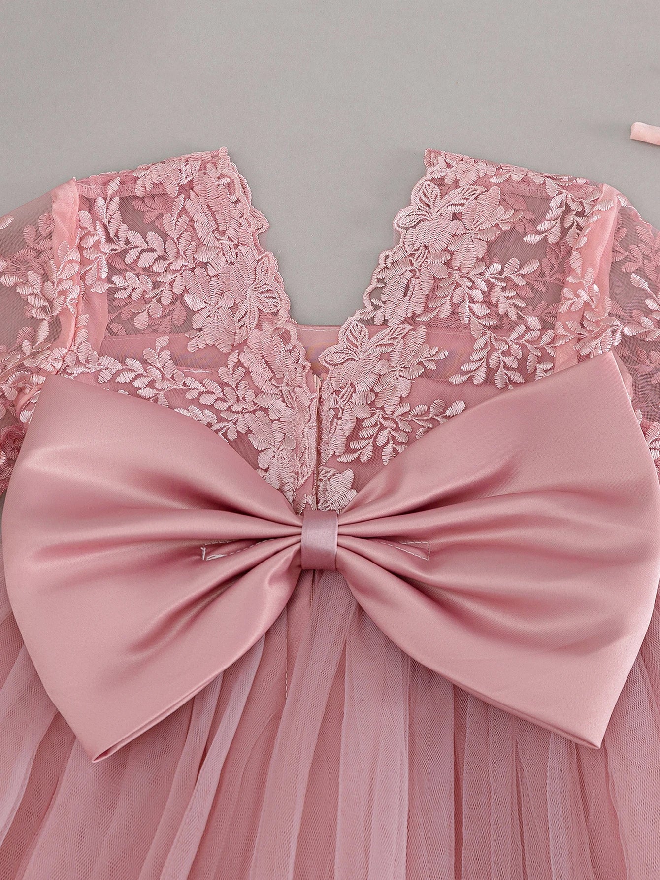 Robe de cérémonie fille rose Poly