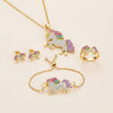 Parure De Bijoux Licorne 4 Pièces Pour Enfants – Collier, Boucles D'oreilles, Bracelet, Bague - 12