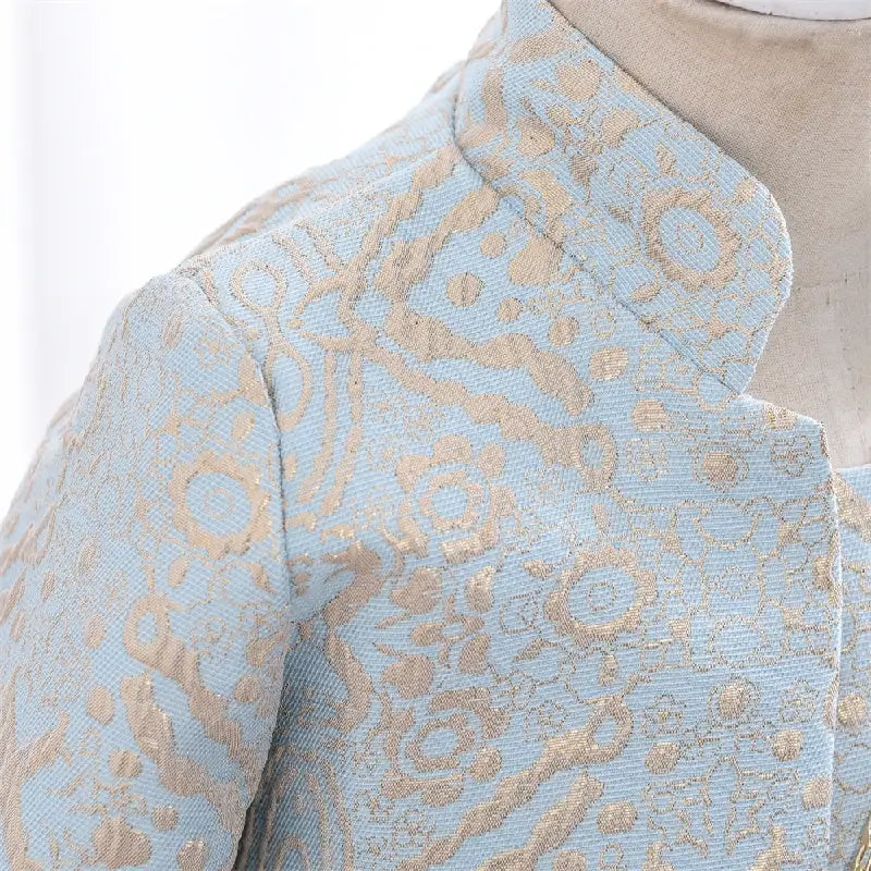 Motifs dorés robe cérémonie fille 3 pièces