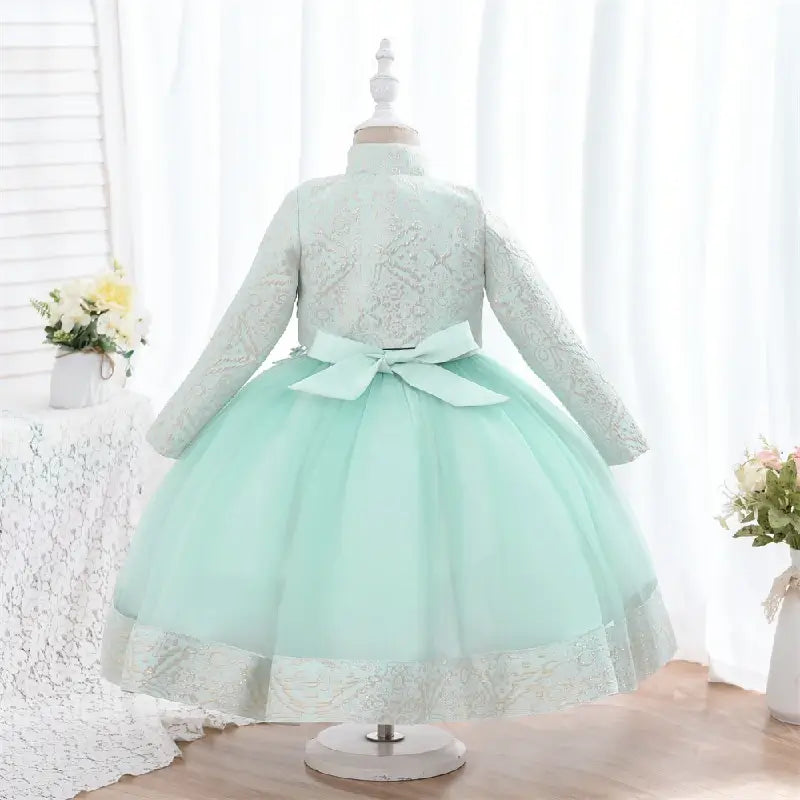 Robe cérémonie fille verte pâle