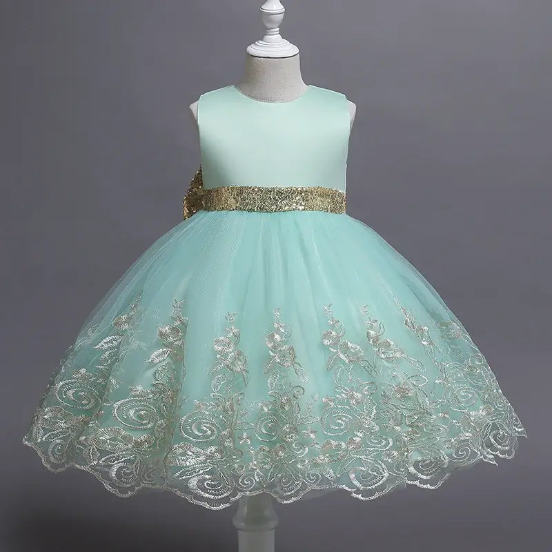 robe de princesse fille verte