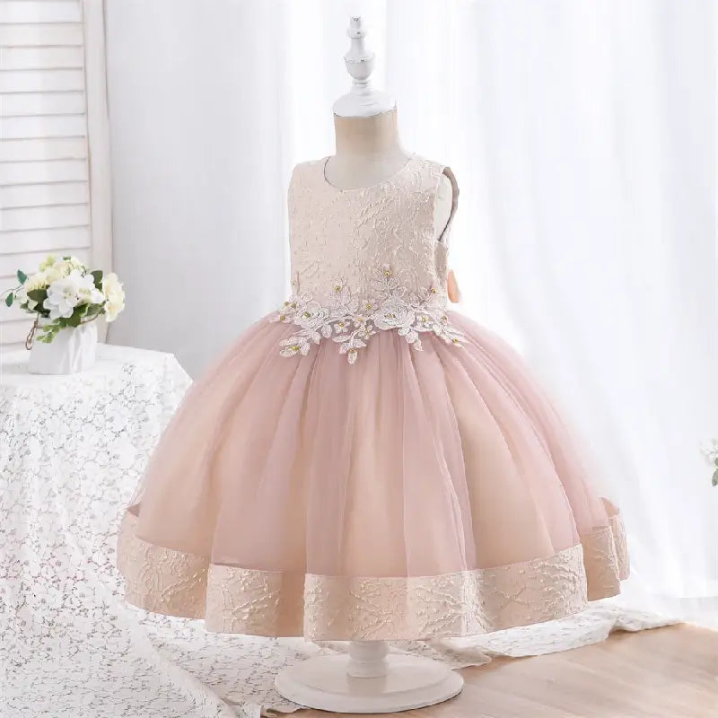 Robe fille cérémonie rose pâle