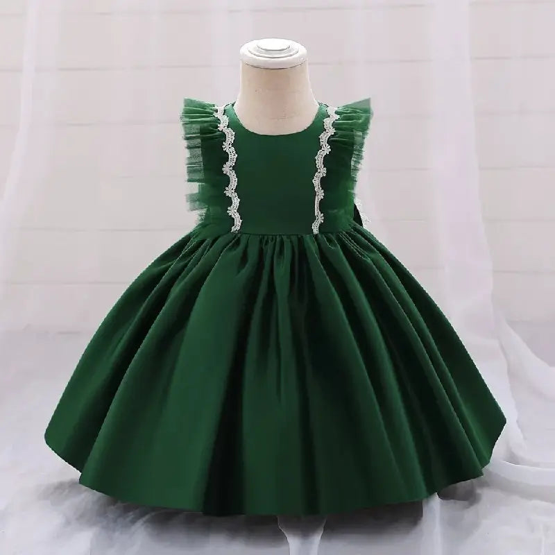 robe halloween verte enfant noeud papillon