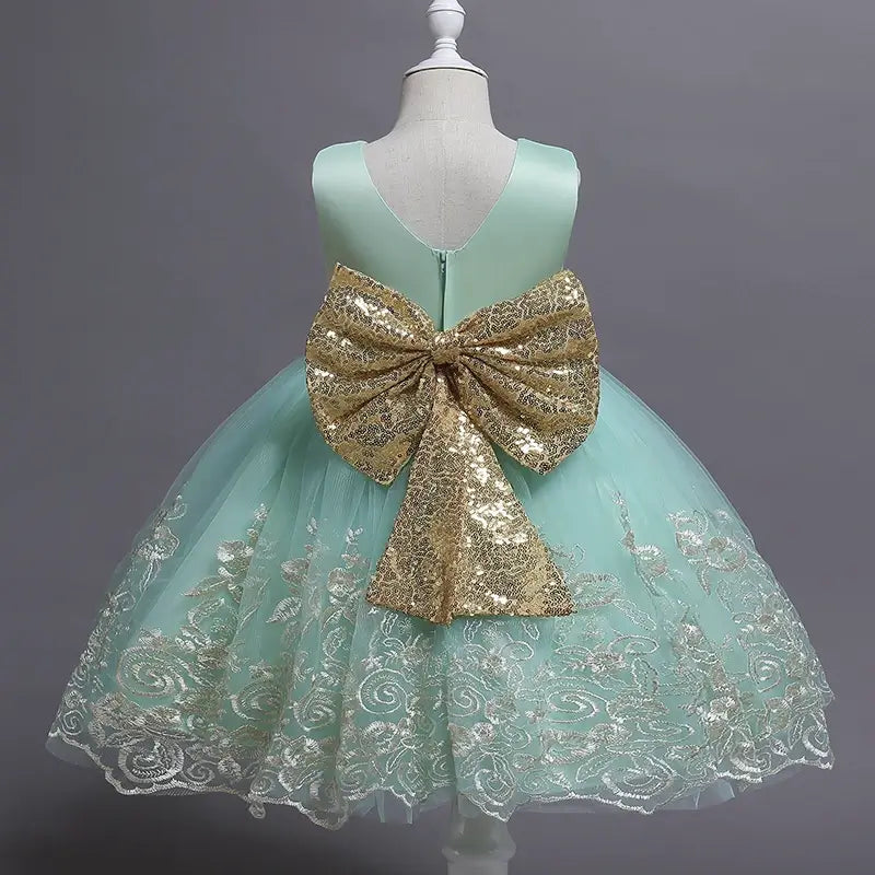 Robe princesse bébé vert d'eau