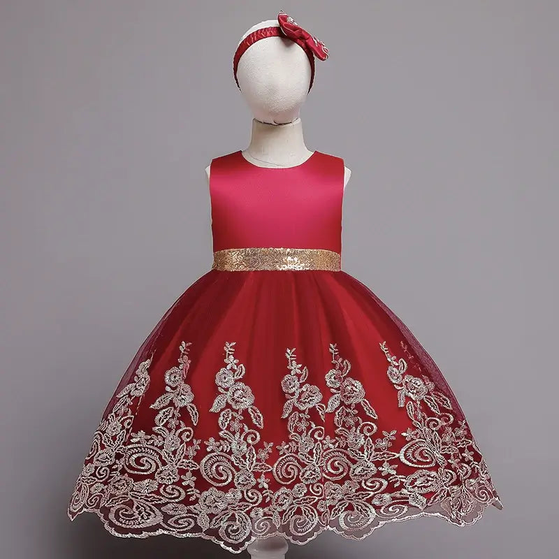 Robe princesse fille rouge