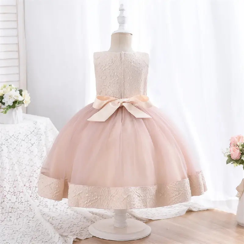 Robe rose de cérémonie pour petite fille