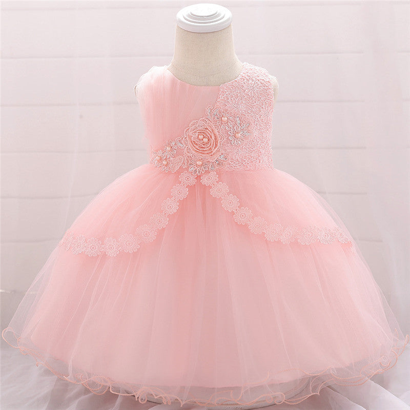 Robe de bal en dentelle bébé fille
