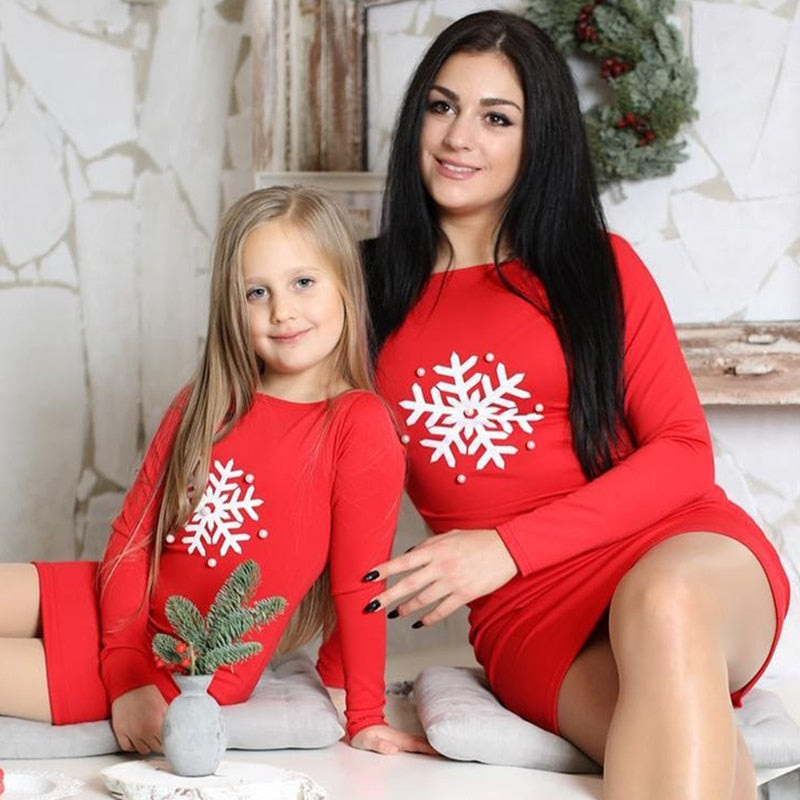 Robe mère fille flocon de neige
