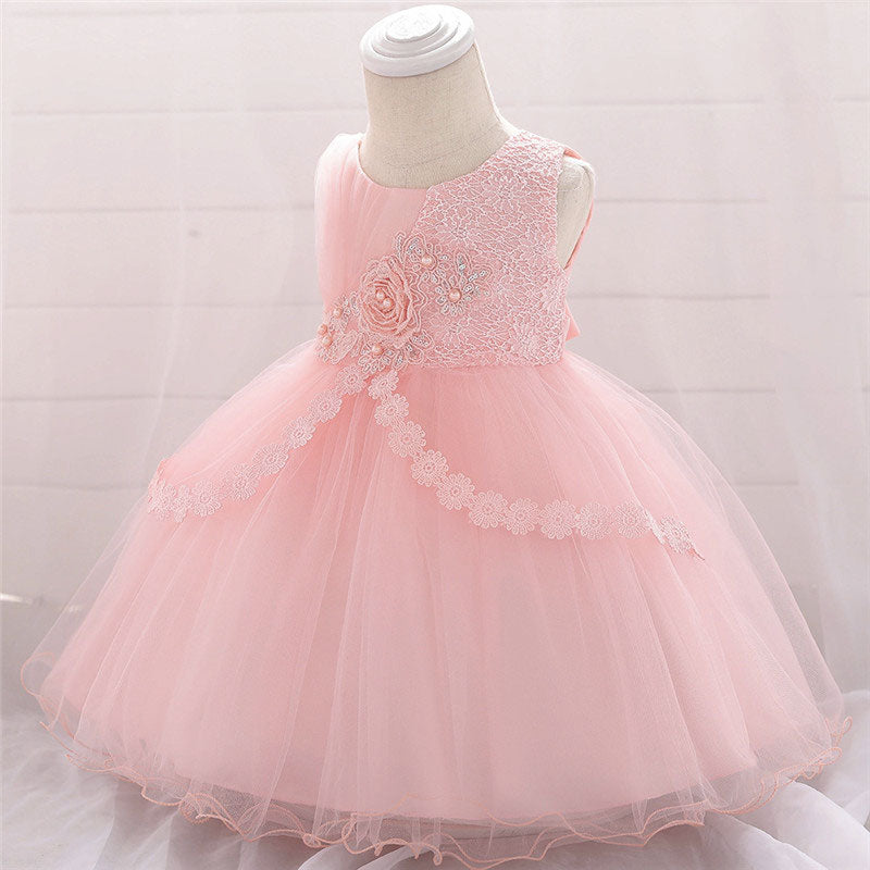 Robe de bal en dentelle bébé fille