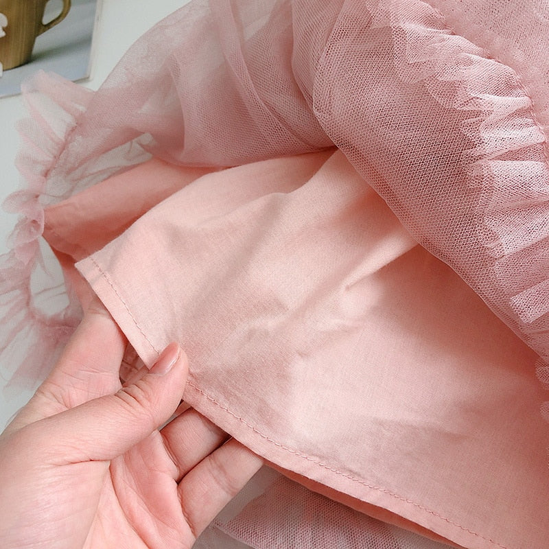 Robe cérémonie fille été papillon rose