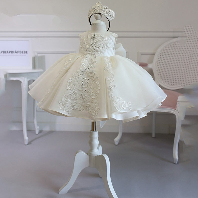 Robe cérémonie fille blanc crème