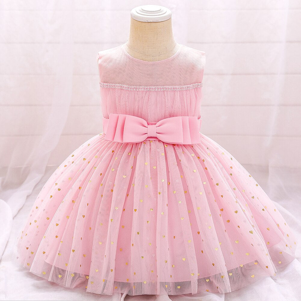 Robe princesse bébé jupe à paillette rose