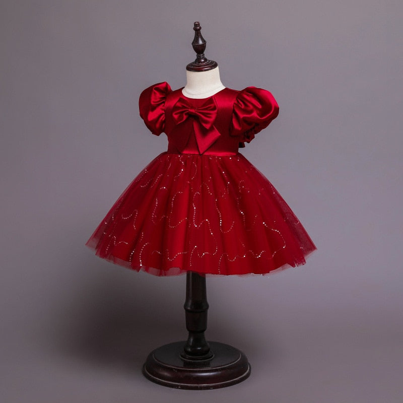 Robe princesse bébé bustier satiné