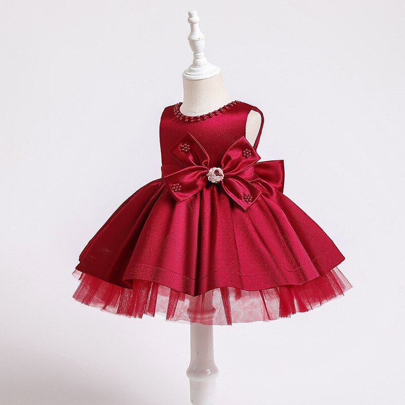 Robe bébé princesse satin rouge