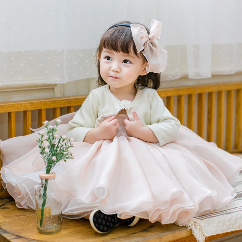 Robe cérémonie bébé fille rose poudrée