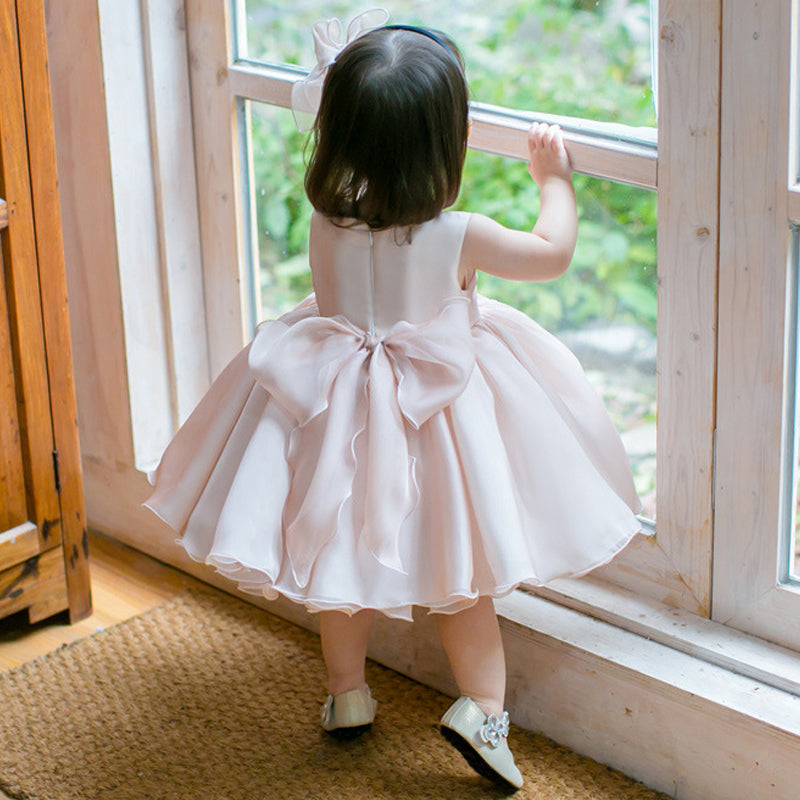 Robe cérémonie bébé fille rose poudrée