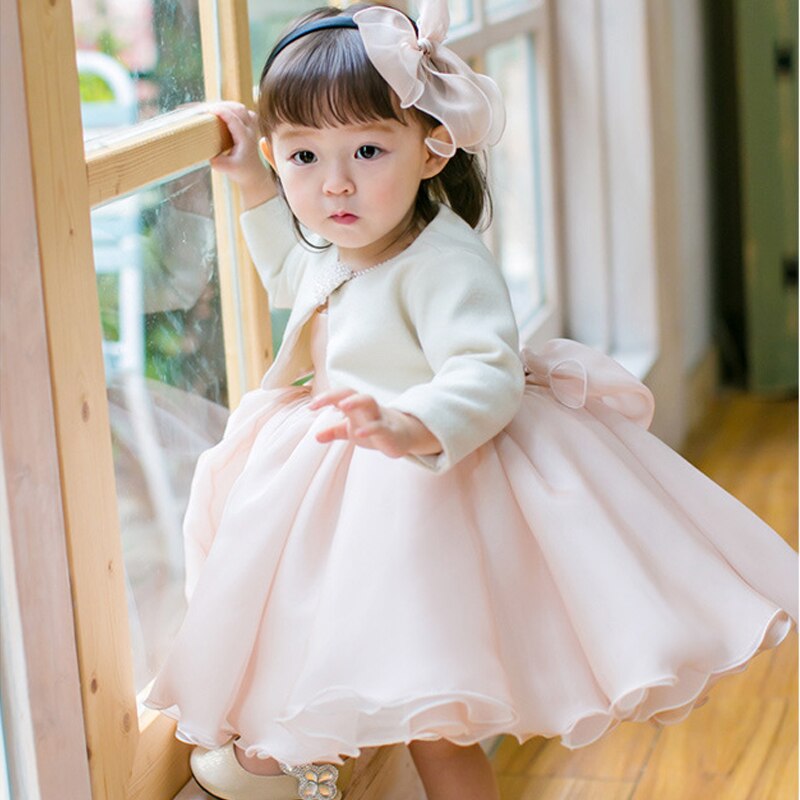 Robe cérémonie bébé fille rose poudrée