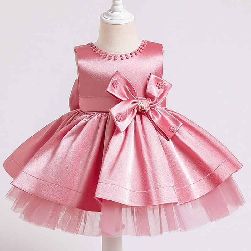 Robe bébé princesse satin rose