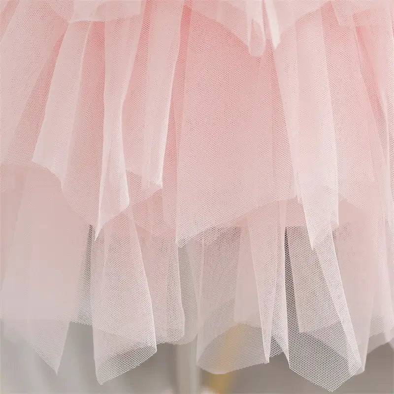 Jupe en tulle robe rose de cérémonie fille