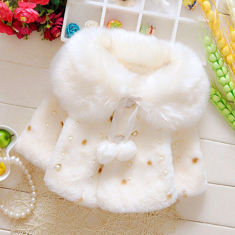 Manteau bébé fille fausse fourrure - "Lolita chic Beige"