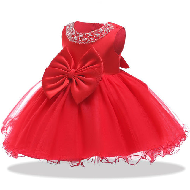 robe de princesse bébé rouge