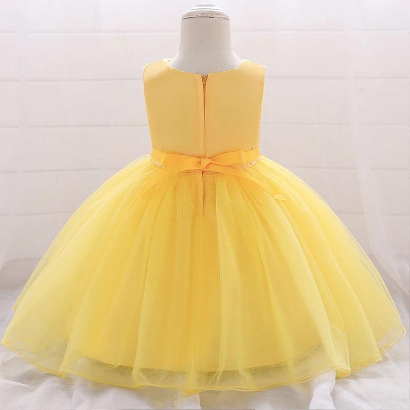 robe bébé fille cérémonie jaune