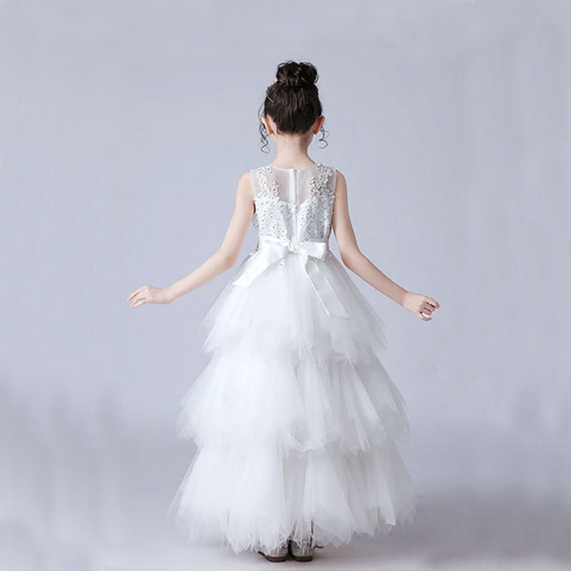 robe blanche cérémonie fille longue